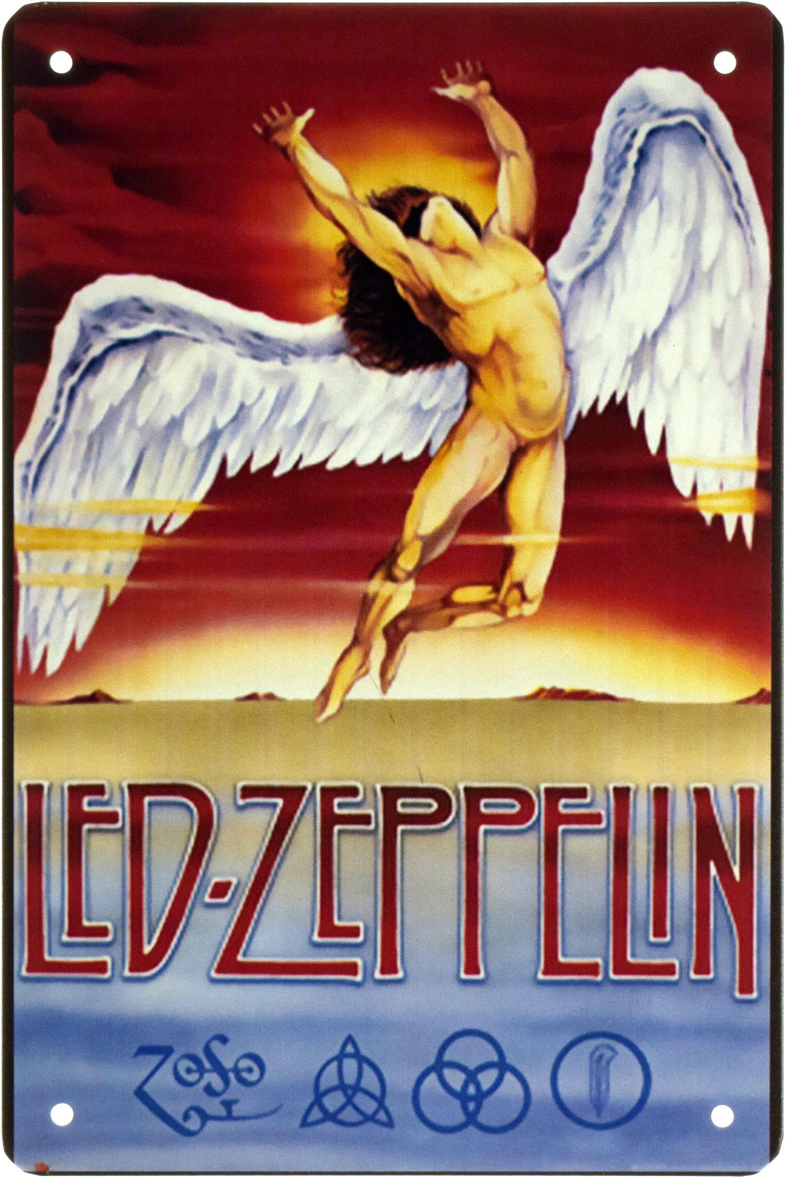 Металева табличка Led Zeppelin Янгол 20x30 см