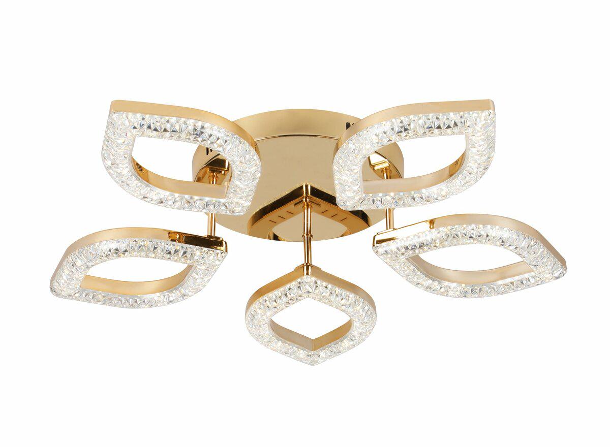 Люстра потолочная светодиодная Lighthouse SRS-19916/5 GD 50Wх2 Золотой