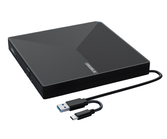 Проигрыватель портативный внешний CD/DVD +/-RW привод USB 3.0/USB-C и блокнот для ноутбука и ПК (2863535788)