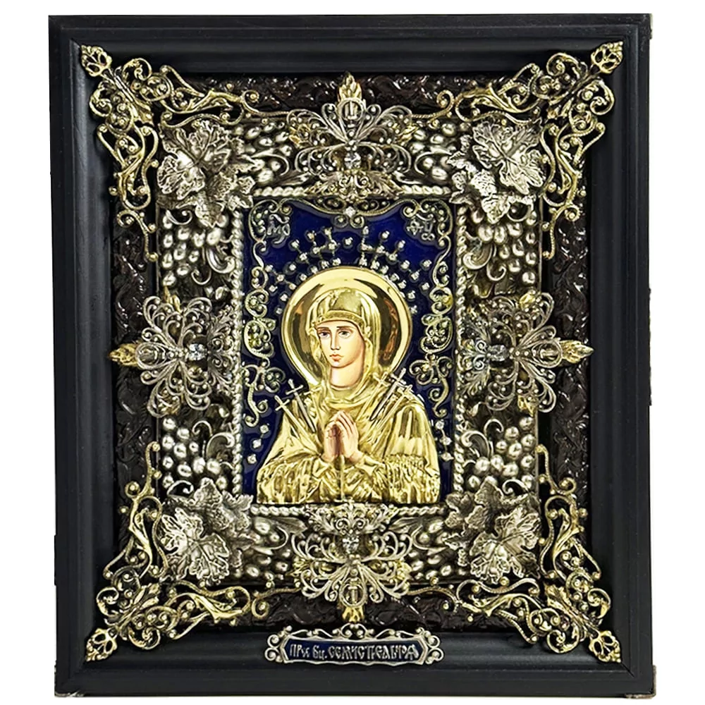 Икона Святая Богородица Семистрельная в киоте (101013168)