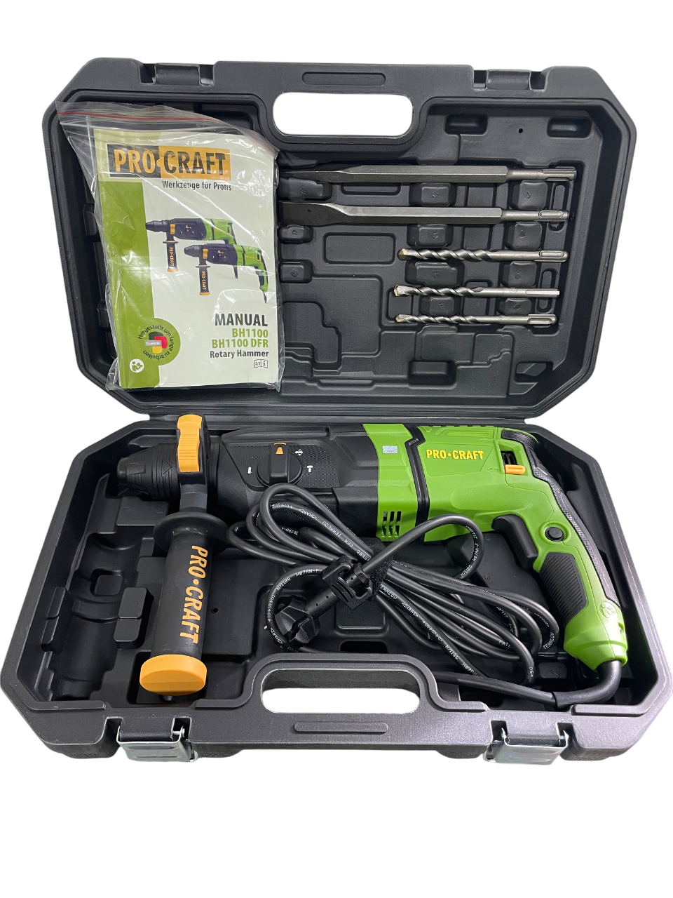 Перфоратор Procraft BH1100 SDS+ 900 Вт 3,2 Дж 3 режими кейс (011008) - фото 5 Перфоратор Procraft BH1100 SDS+ 900 Вт 3,2 Дж 3 режими кейс (011008) - фото 5