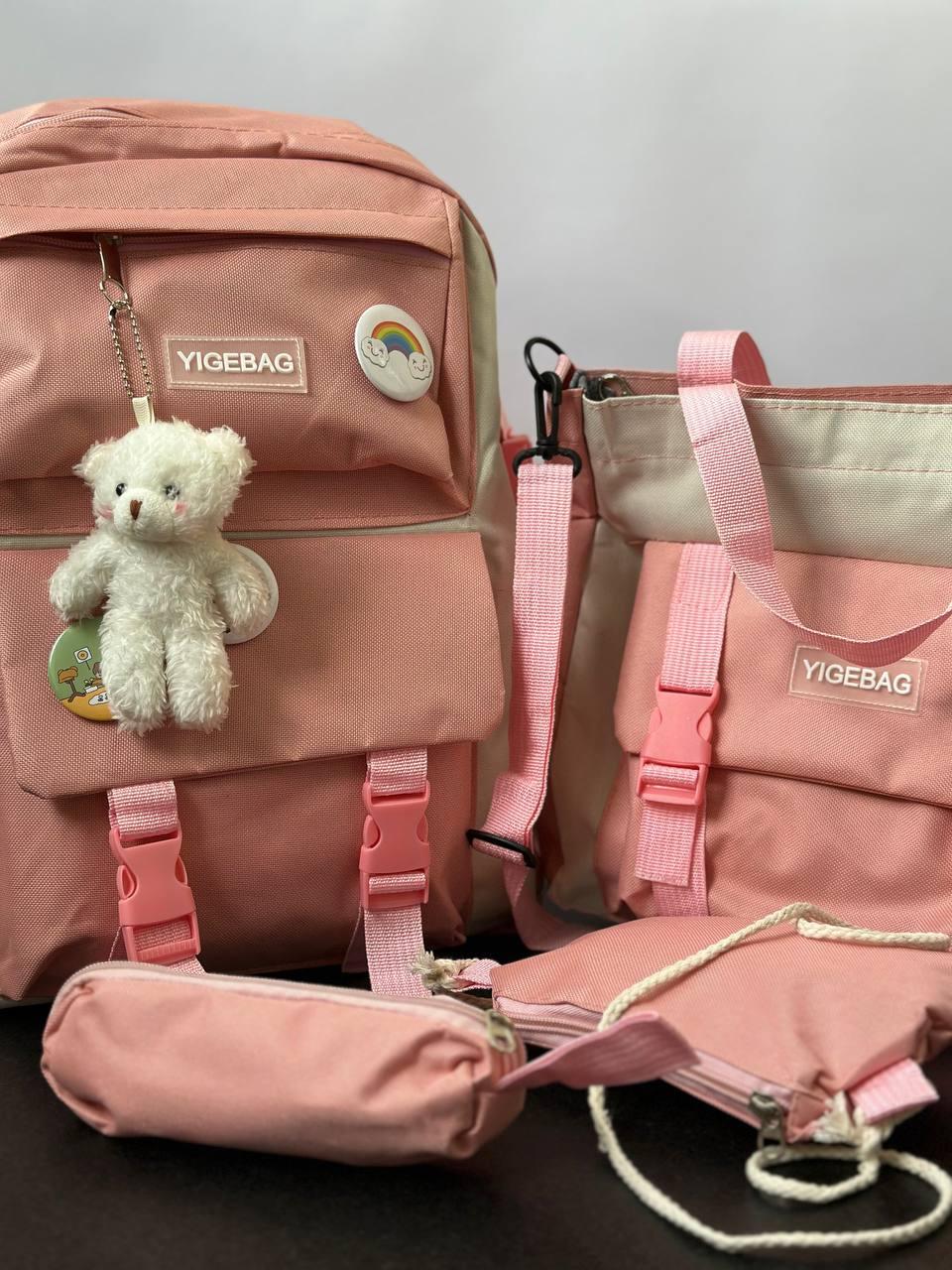 Комлект шкільний рюкзак/сумка/клатч/брелок Рожевий (27795672) - фото 4 Комлект шкільний рюкзак/сумка/клатч/брелок Рожевий (27795672) - фото 4