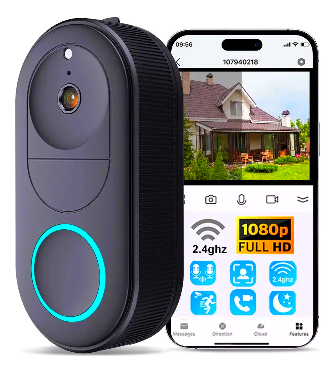 Домофон видеоглазок звонок Wi-Fi с удаленным доступом Smart Visual Doorbell QC-M01 (Linklemo app) - фото 6 Домофон видеоглазок звонок Wi-Fi с удаленным доступом Smart Visual Doorbell QC-M01 (Linklemo app) - фото 6