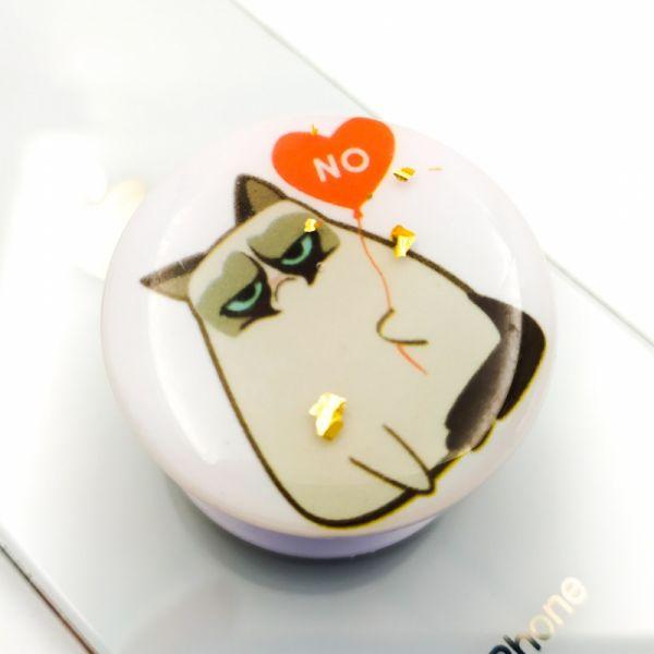 Держатель PopSocket Sad Cat glitter (22563) - фото 2