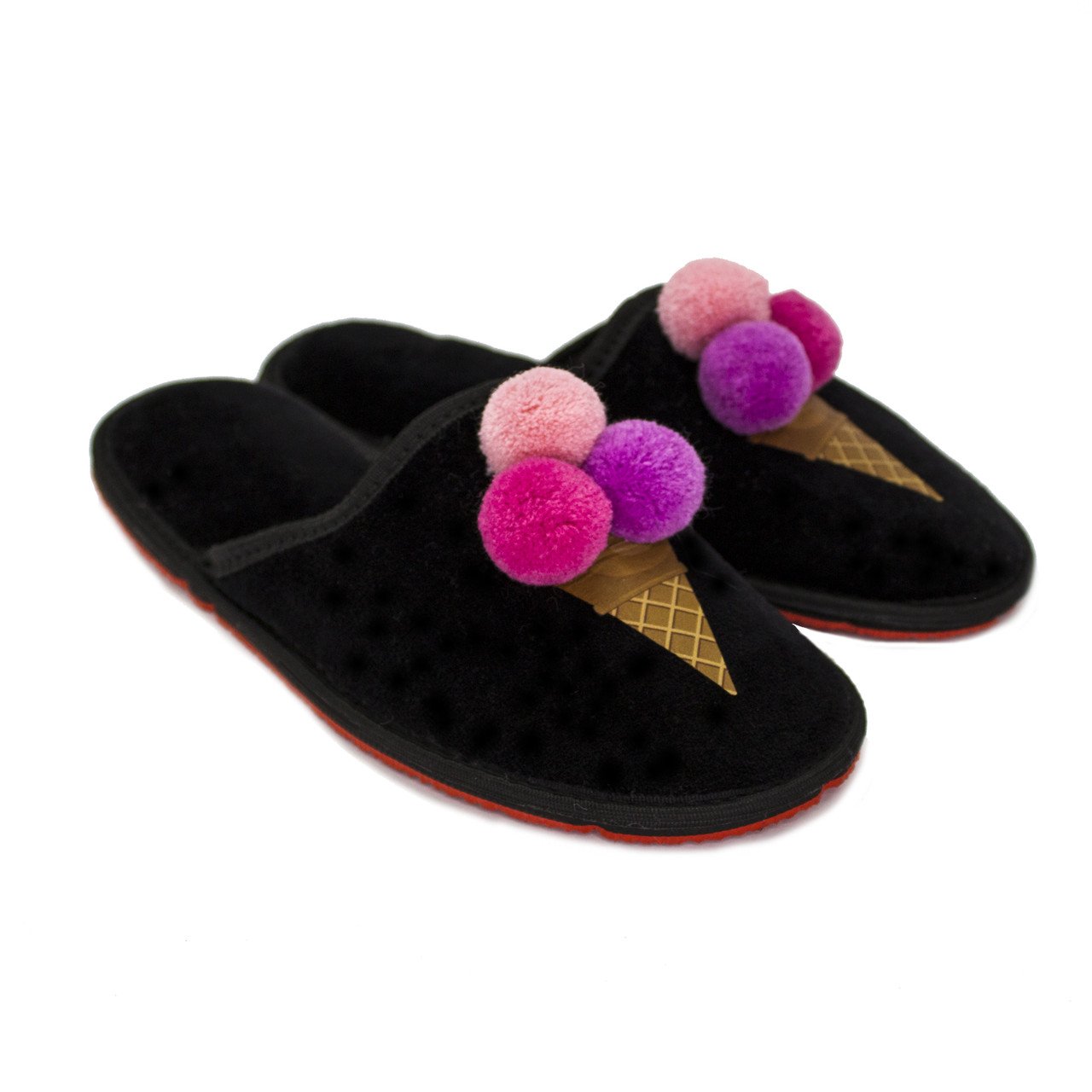 Тапки домашние PaGo  мороженое р.  38 Черный