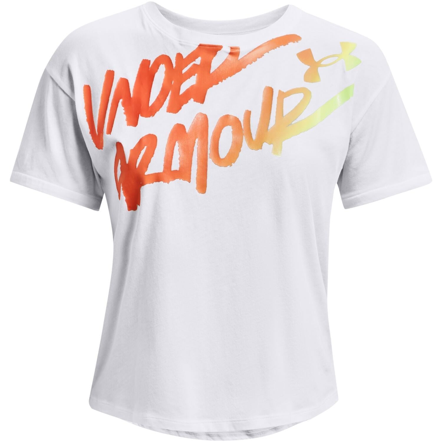 Футболка женская Under Armour CHROMA GRAPHIC 1366006-100 M Бело-оранжевый (51349-48)