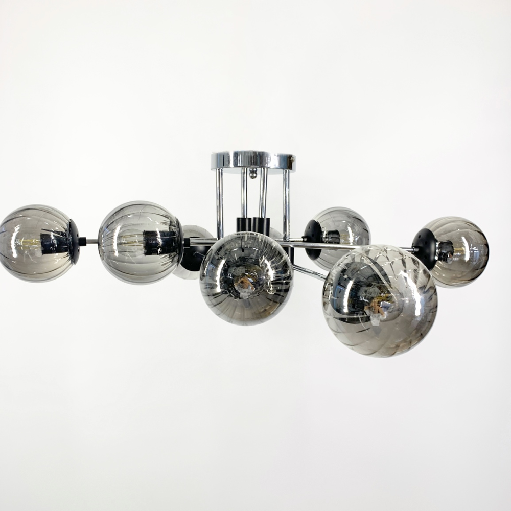 Люстра потолочная Lighthouse LF-17376/8 CR/BK/GR Черный/Хром/Графитовый