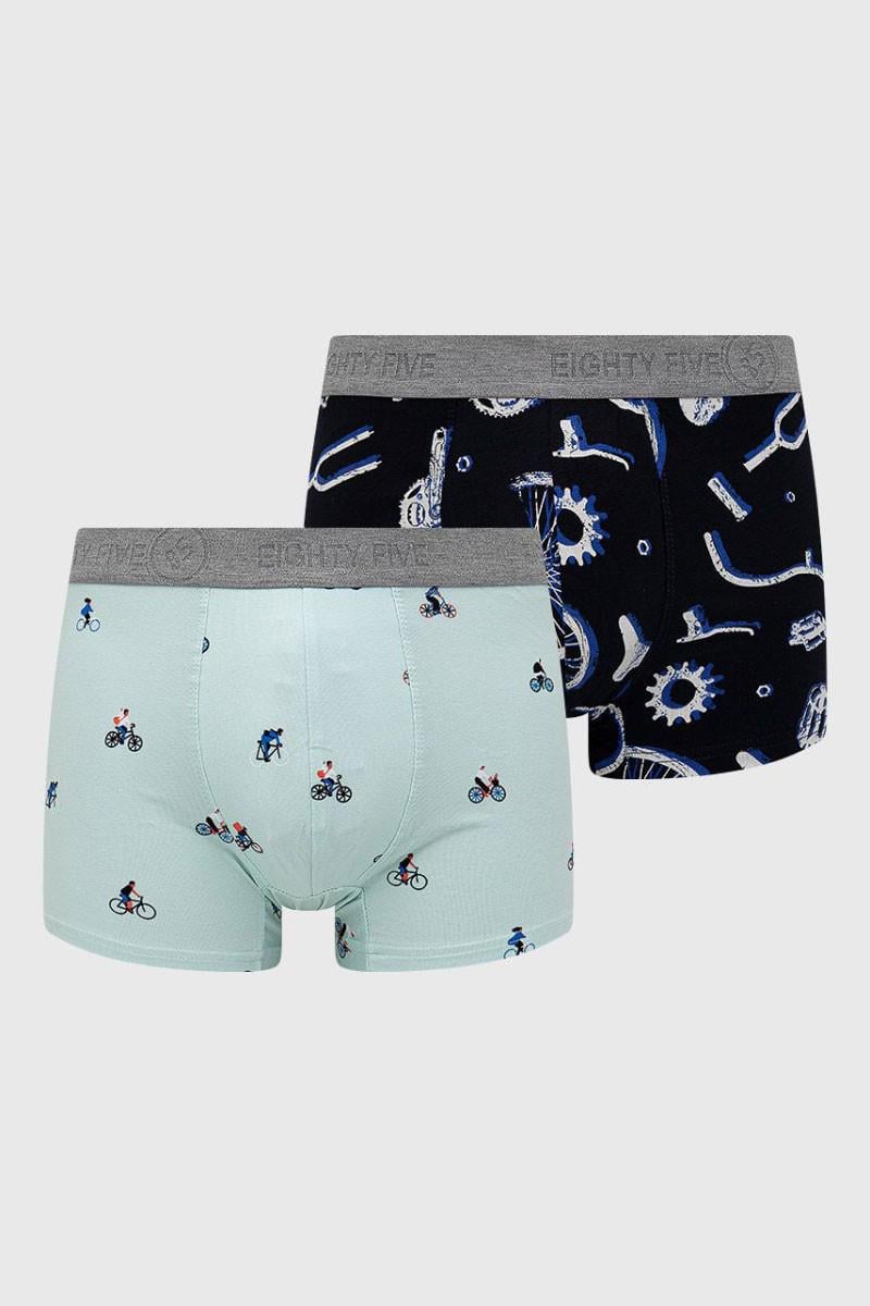 Трусы боксеры John Frank р. 48/M Синий/Бирюзовый (75943)