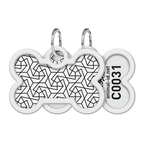 Адресник для собак и котов металлический WAUDOG Smart ID Геометрия c QR паспортом4 0x28 мм (00000006324)
