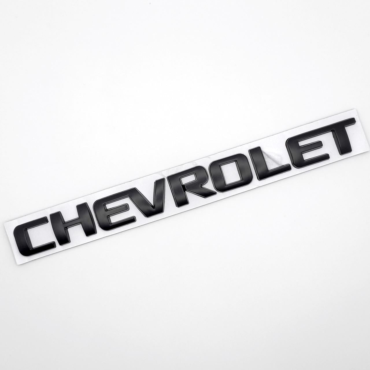 Эмблема надпись Chevrolet металл 19,5х1,7 см Черный матовый (2618920196)