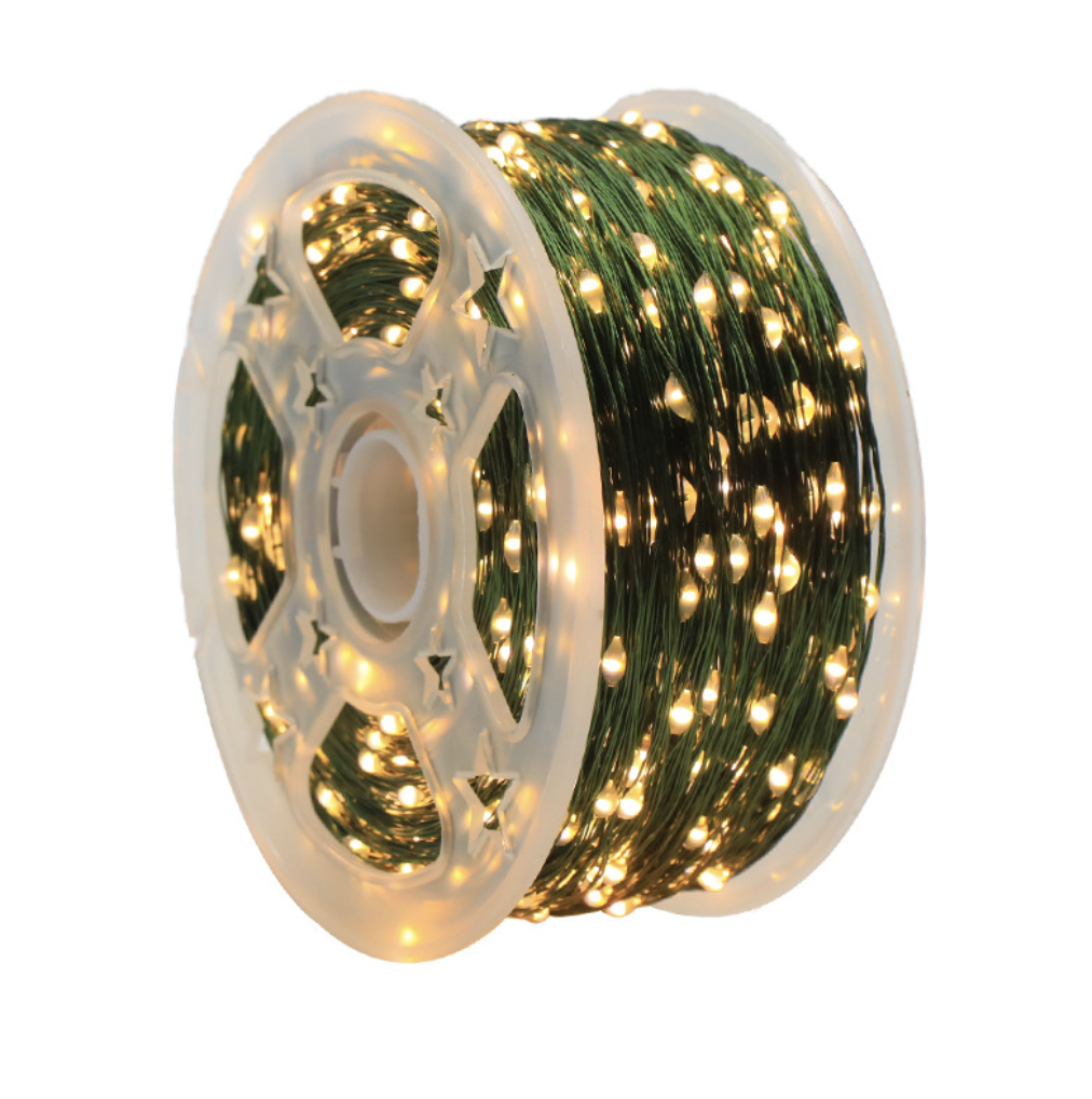 Новорічна гірлянда Крапля роси 150 м 1500 LED USB з пультом 8 режимів провід зелений для прикраси ялинки Теплий білий (Е500316)