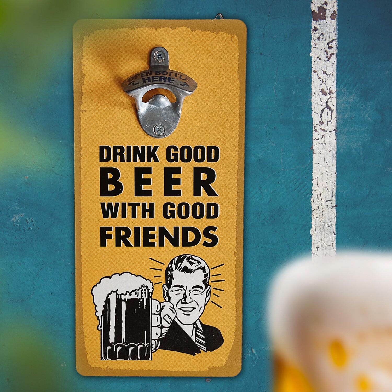 Відкривачка настінна для пляшок Drink good beer with good friends (sp7-209239203)