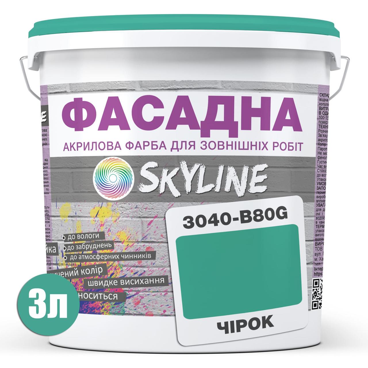 Краска фасадная Skyline 3040-B80G акрил-латексная 3 л Чирок - фото 2