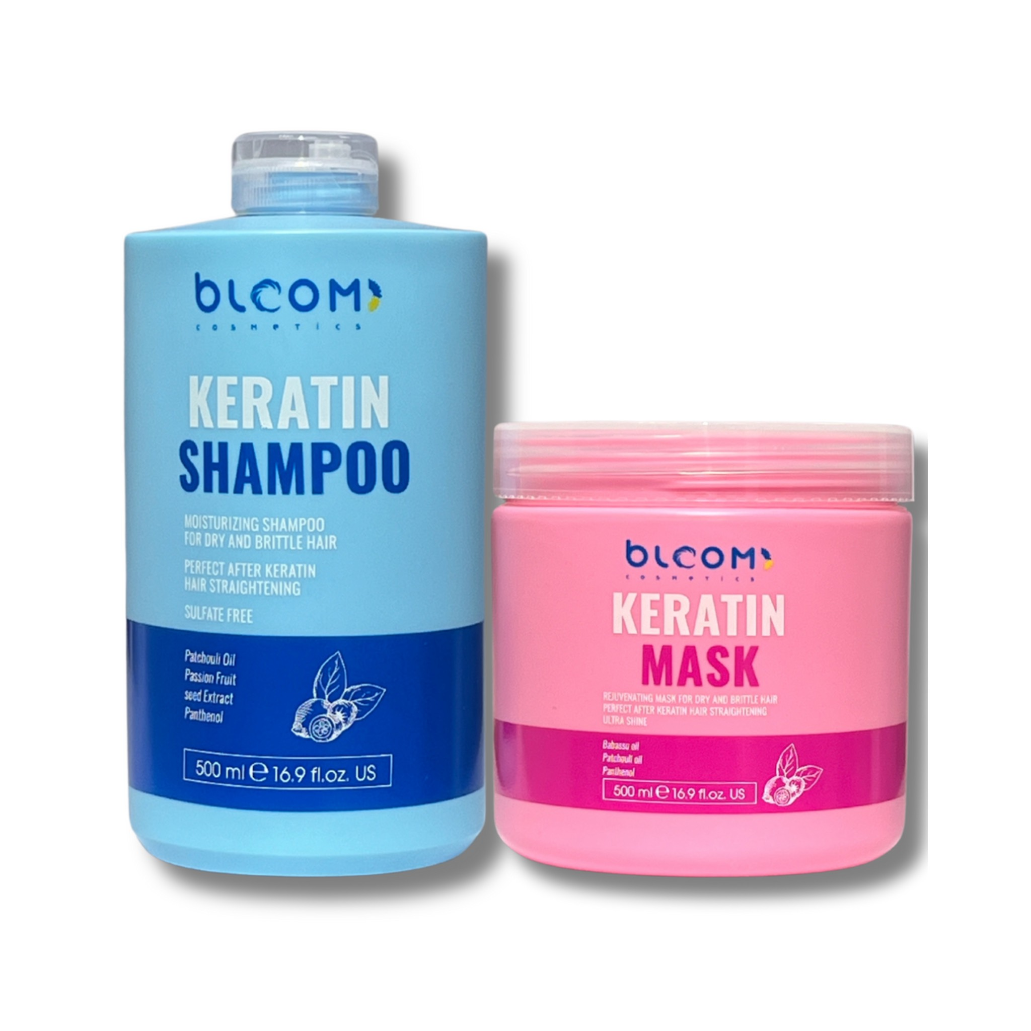 Набор для домашнего ухода Bloom Keratin Shampoo 500 мл та Keratin Mask 500 мл
