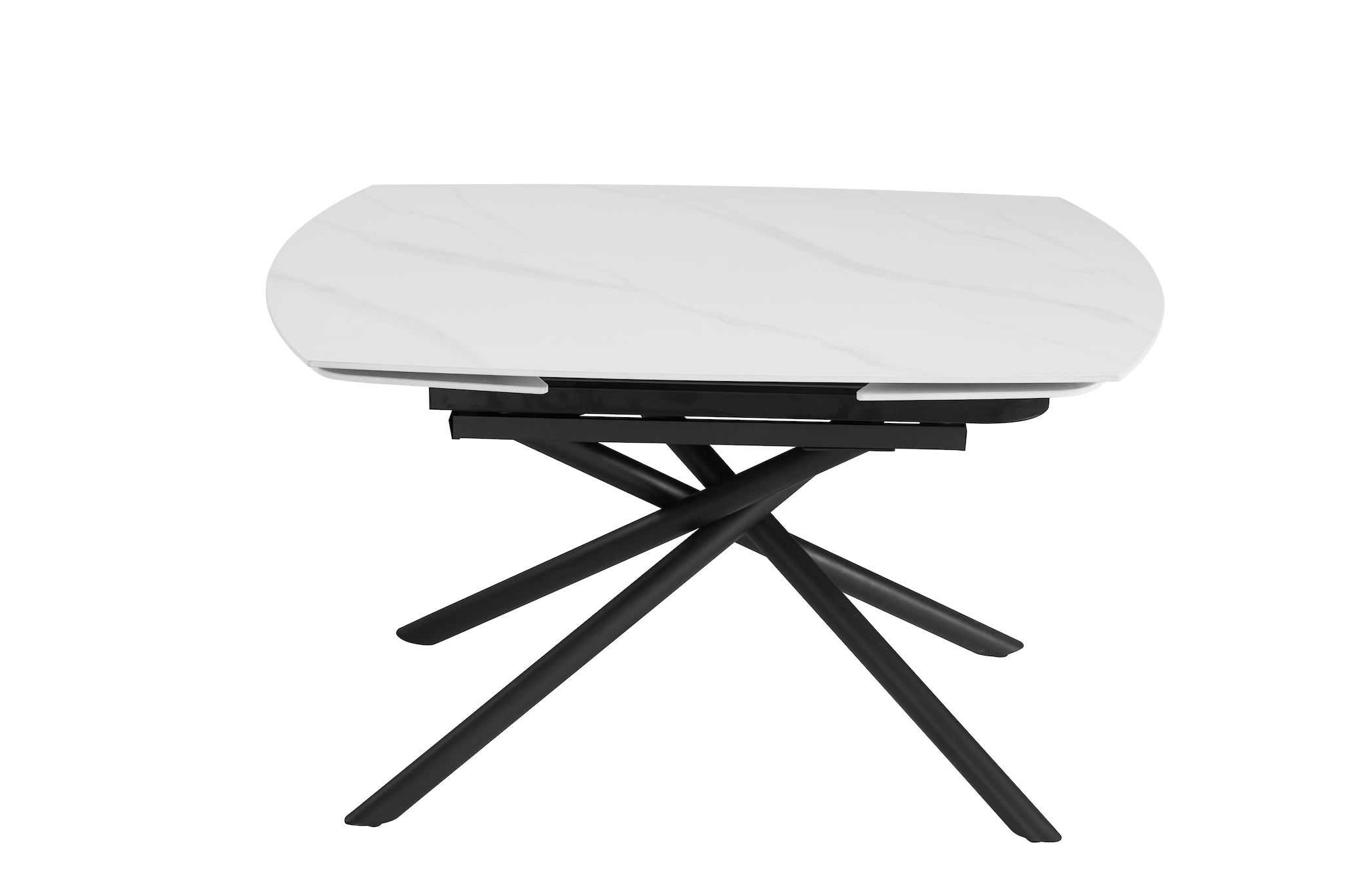 Стол обеденный Мікс Меблі Гатвик 1300+600х900х760 мм Белый керамика/Черный (31884586)