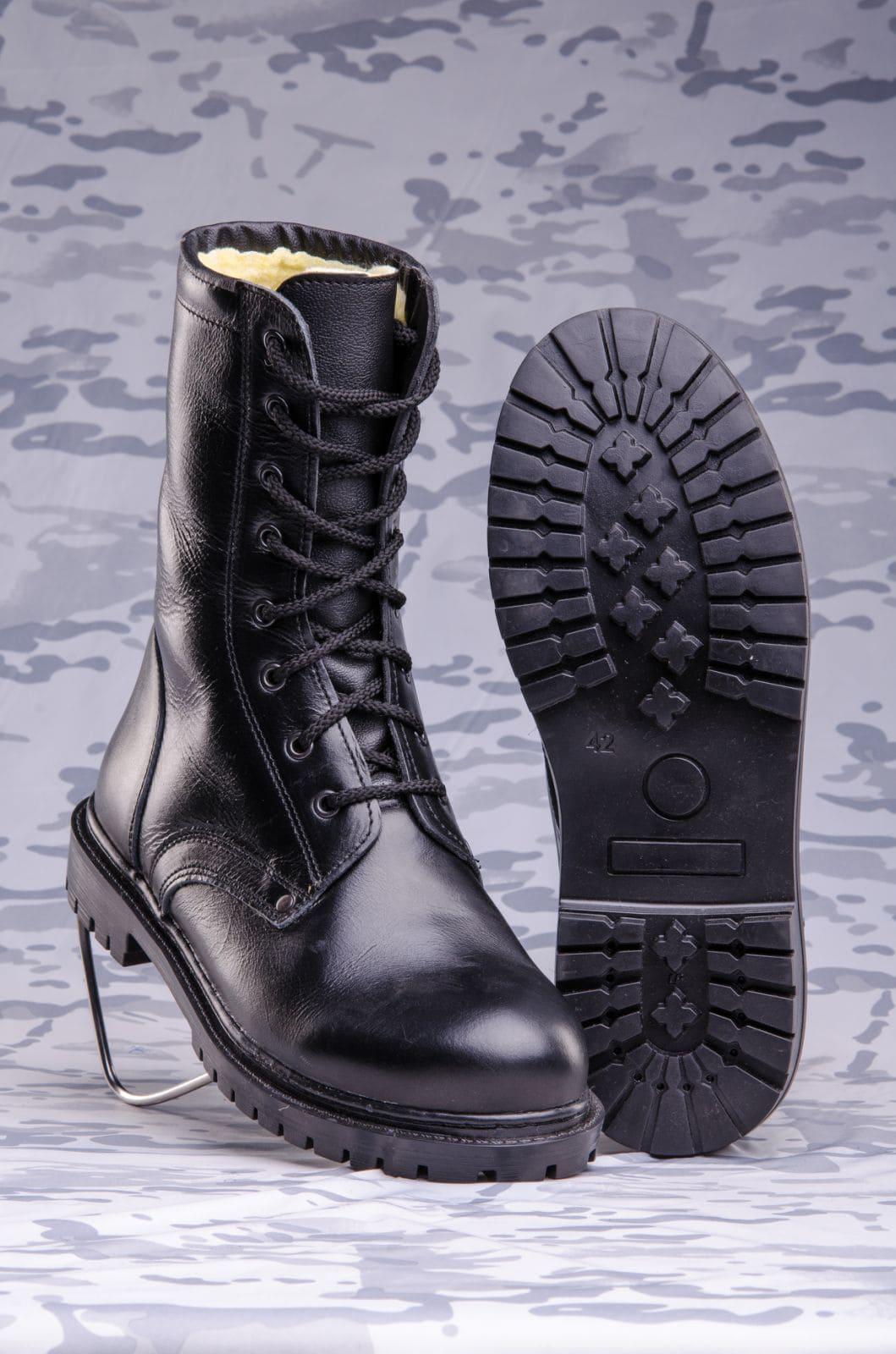 Берцы зимние FCTdesign НАТО из кожи и набивного меха р. 43 Черный - фото 3