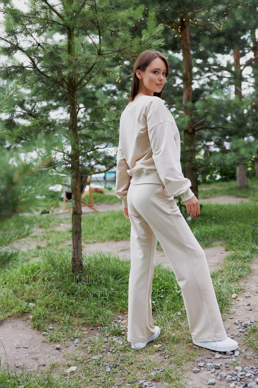 Костюм женский М128.2 свитшот и брюки палаццо 2х-нить спортивный XL Таш (564-1-63) - фото 2