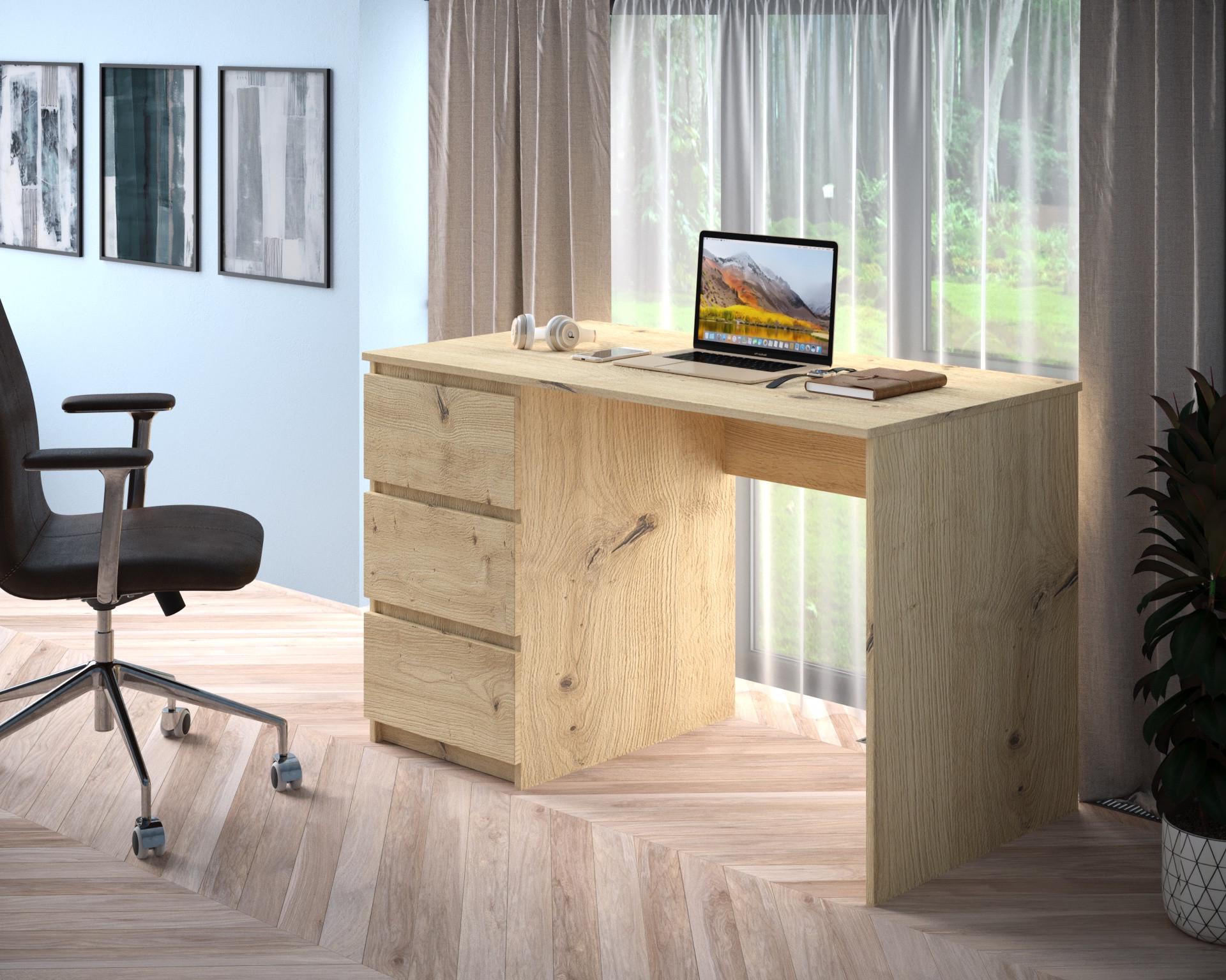 Письменный стол Kade-2 3 ящика 110х60х75 см Дуб Артизан (Kade211060DA)