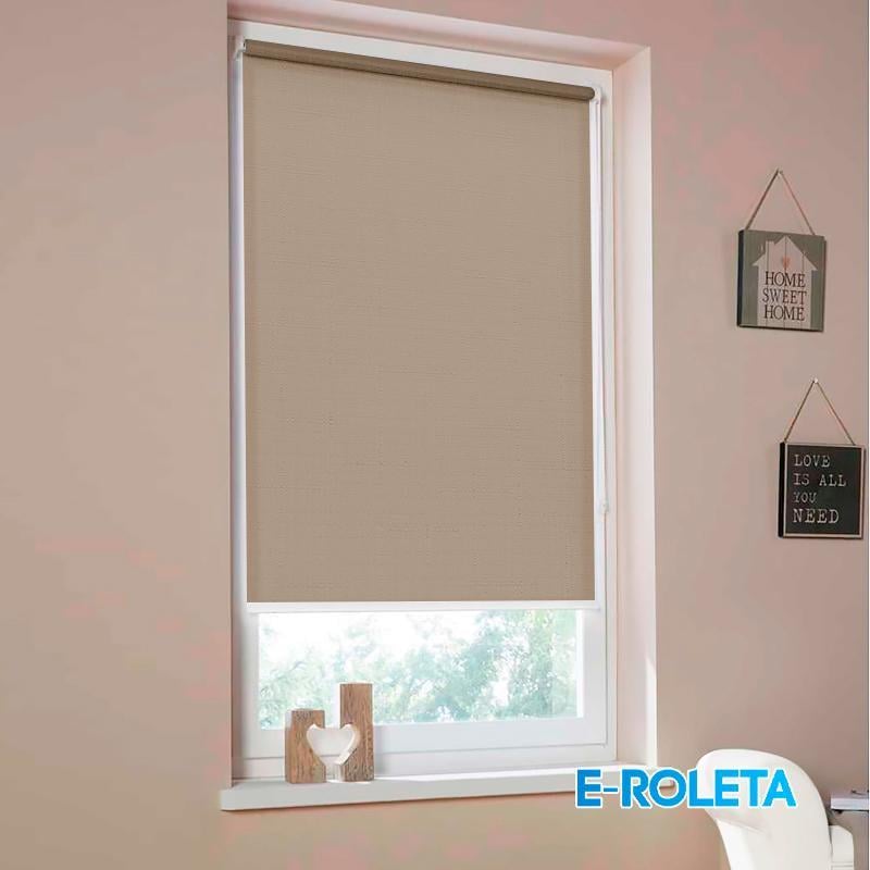 Ролета тканинна E-ROLETA Льон 7439 з фіксацією під нахил 55х90 см Коричневий (L7439-55-90) - фото 3 Ролета тканинна E-ROLETA Льон 7439 з фіксацією під нахил 55х90 см Коричневий (L7439-55-90) - фото 3