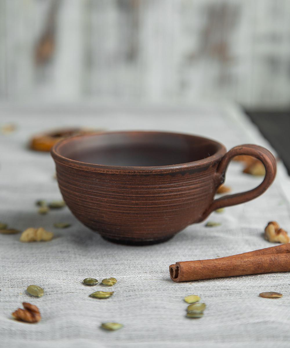 Чашка Винт из красной глины ручная работа 200 мл (1370) - фото 2