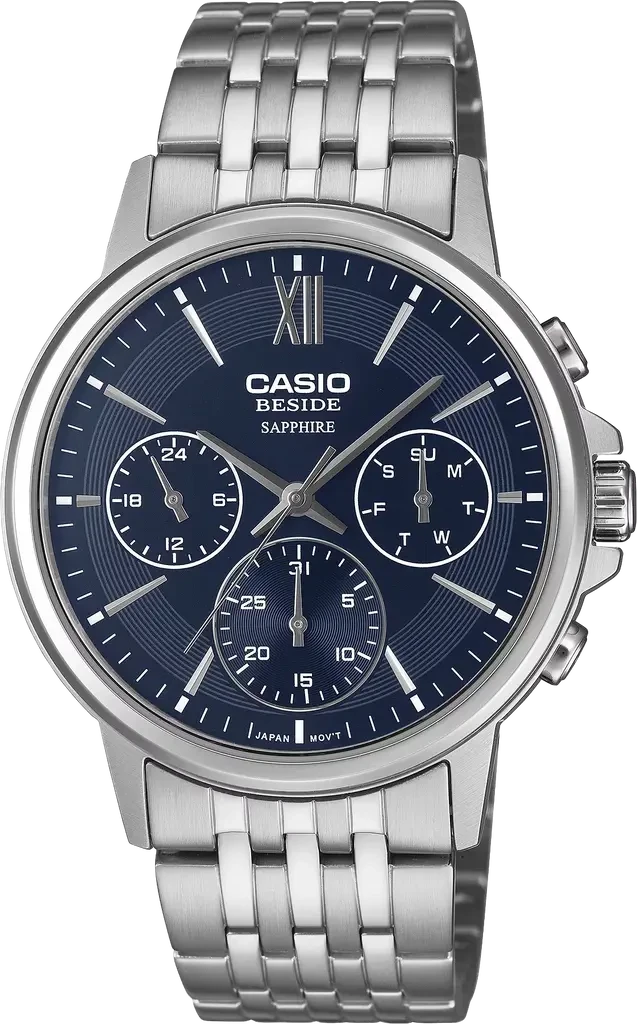 Мужские наручные часы Casio Beside BMS-300D-2A с сапфировым стеклом/стальным корпусом Синий (3122081005)
