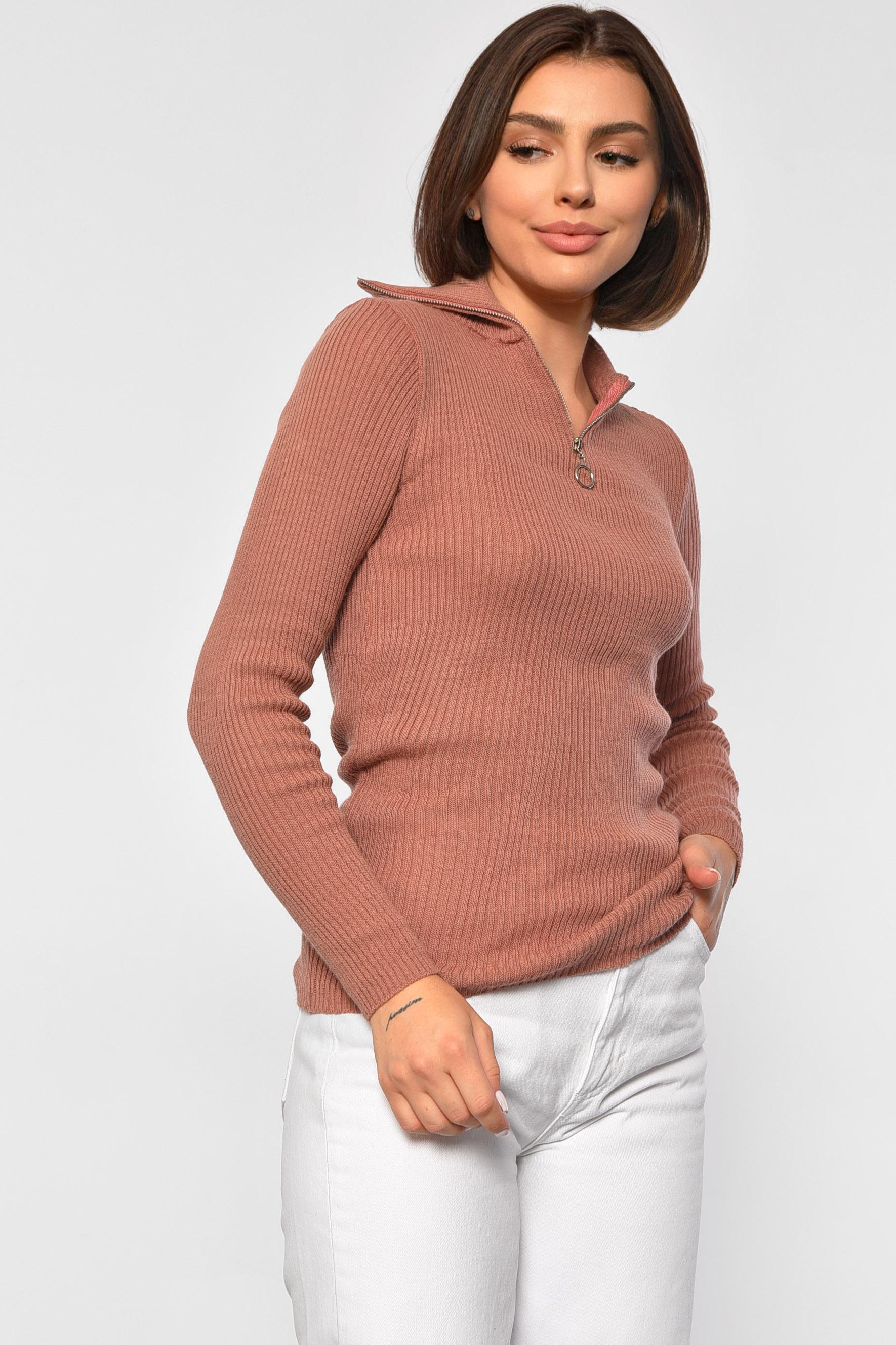 Гольф жіночий однотонний M-L Теракотовий (187892) - фото 2