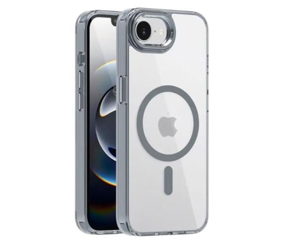 Чохол-накладка Ice Color Frame Magnetic Ring для iPhone 16e/iPhone 17e з магнітним кільцем Сірий