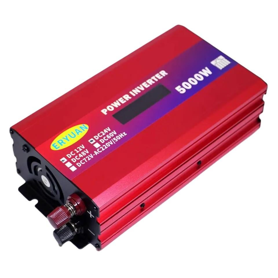 Преобразователь напряжения Eryuan 5000W DC/AC 12V-220V с вольтметром Red (3_05488)