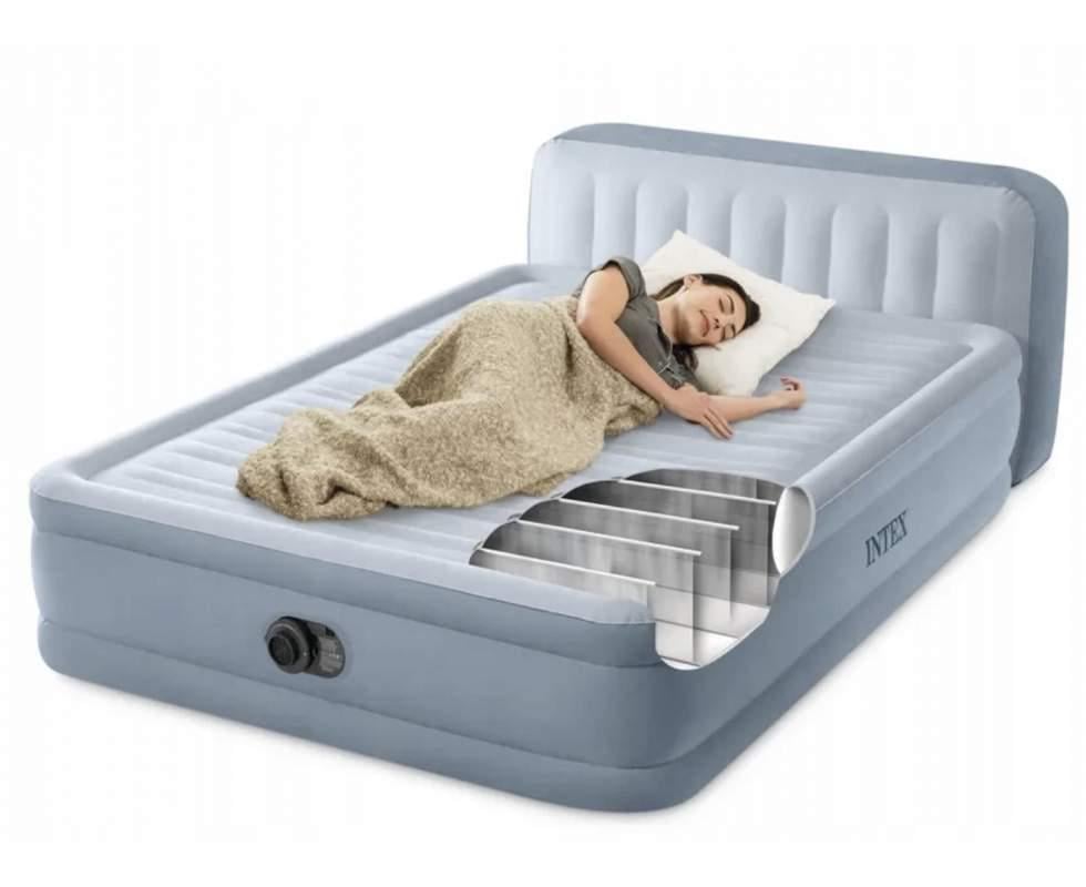 Кровать надувная со спинкой Intex двуспальная со встроенным электронасосом 236x152x86 см (64450) - фото 8