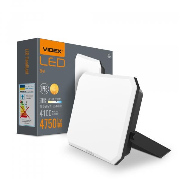 Прожектор світлодіодний Videx F3 50W 5000K 220V Black (VLE-F3-0505)