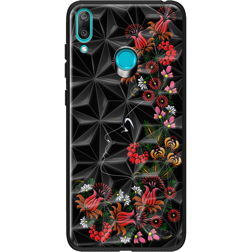 Чехол Boxface Huawei Y7 2019 3D Ukrainian Muse Черный силикон с призмой (36044-bk64-37853)