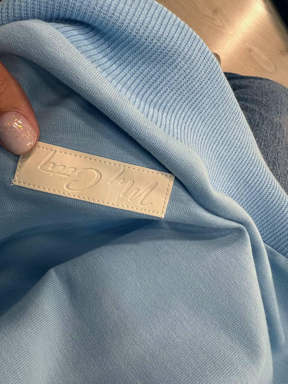 Світшот жіночий MY CITY 3044 широкий дуже вільного крою OS Блакитний (1713) - фото 7 Світшот жіночий MY CITY 3044 широкий дуже вільного крою OS Блакитний (1713) - фото 7