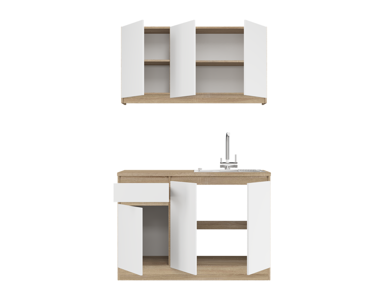 Кухня готова Еверест К-5 Еко без стільниці 1,2 м Сонома/Білий (26021) - фото 2