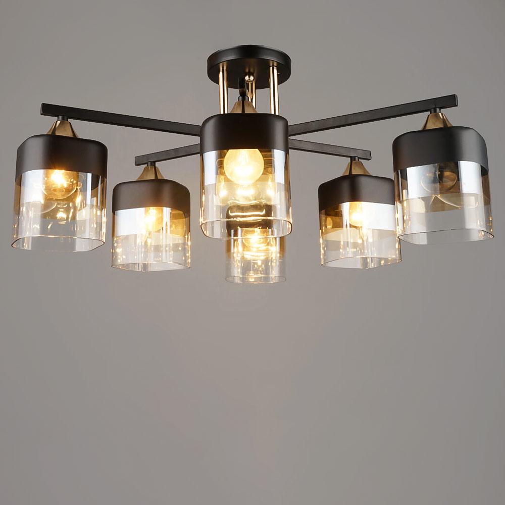 Люстра потолочная декоративная Light House SRS-19290/6 Черный/Золотой