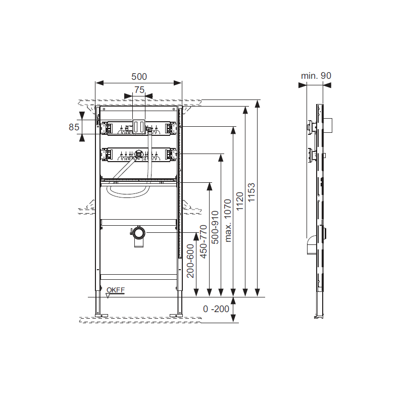 Інсталяційна система для пісуару TECE Profil 9320008 (194242) - фото 2 Інсталяційна система для пісуару TECE Profil 9320008 (194242) - фото 2