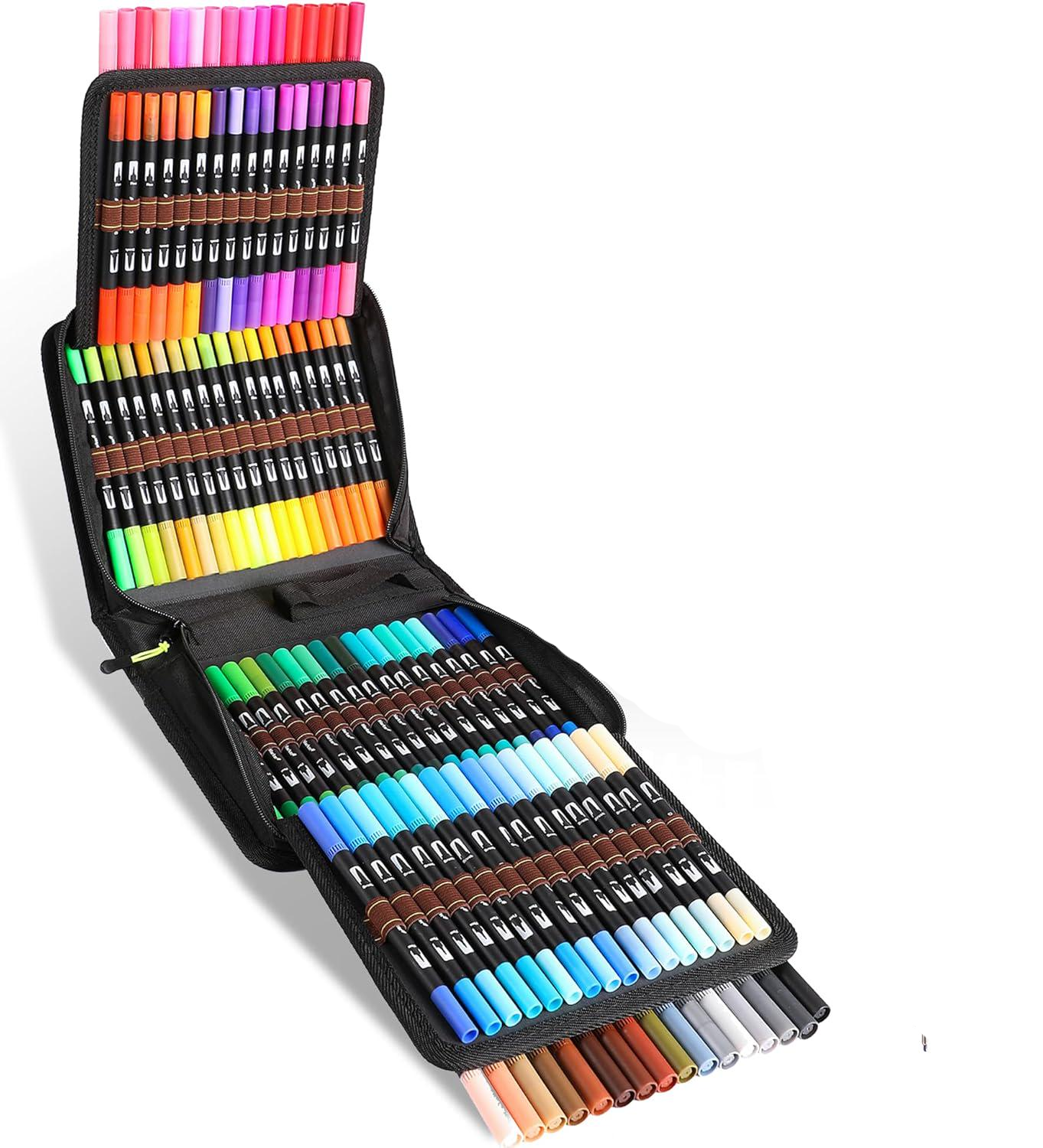 Фломастери акварельні двосторонні Dual Brush з сумкою 100 шт. (257)