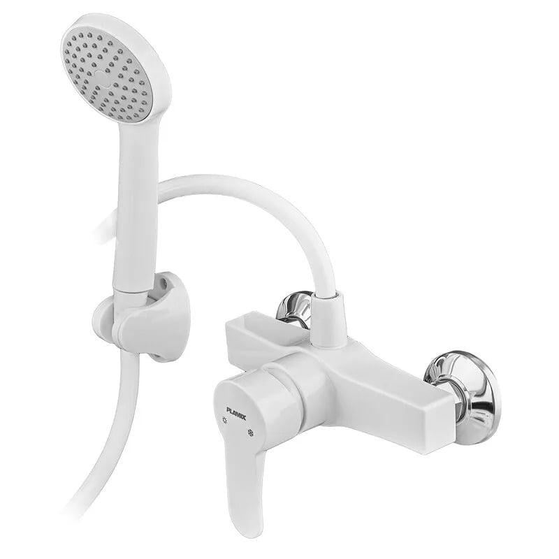 Смеситель для душа PLAMIX MARIO-003 SET со шлангом/лейкой/кронштейном White (MX1894)