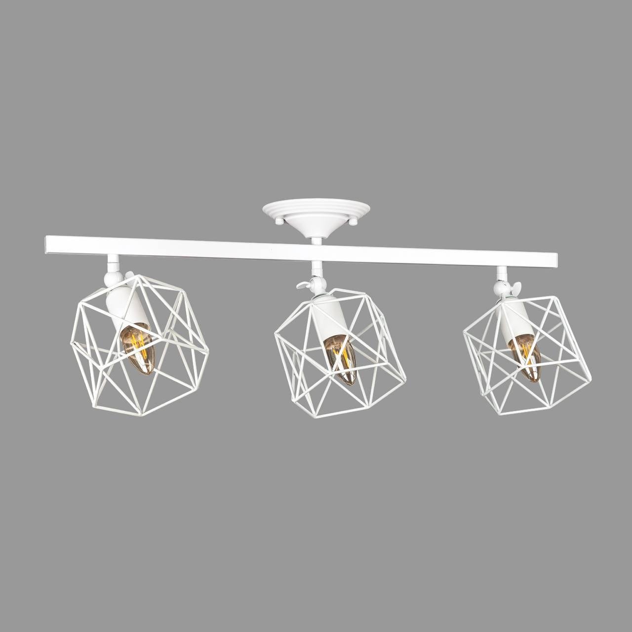 Люстра стельова з трьома білими плафонами Білий (11092459)