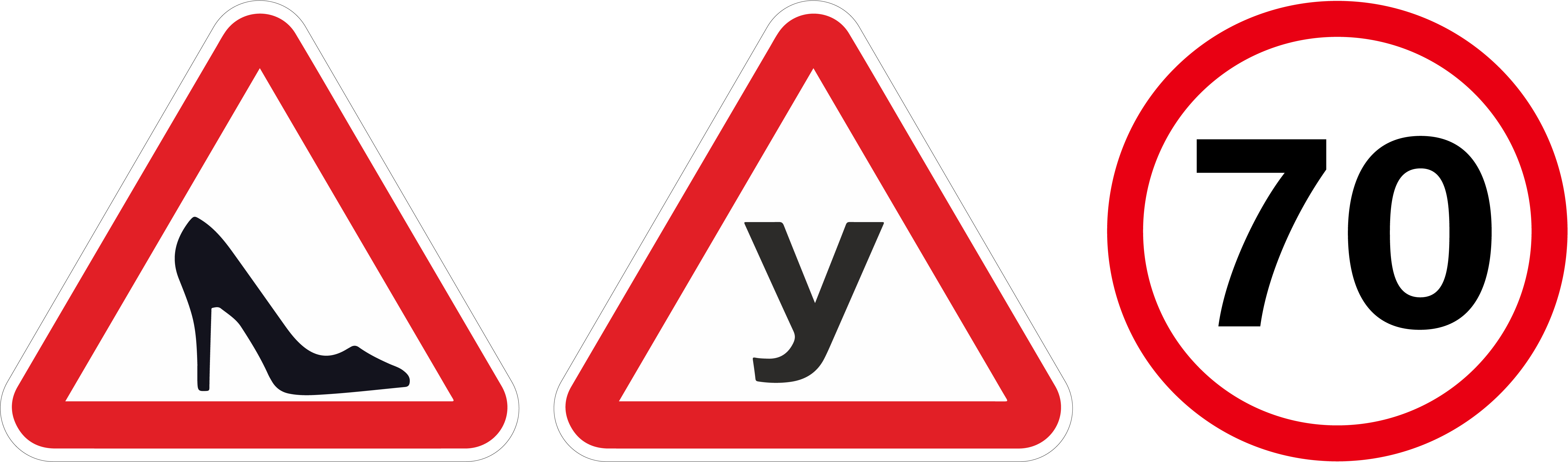 Набор магнитных знаков для начинающего водителя "70"/"У"/Туфелька