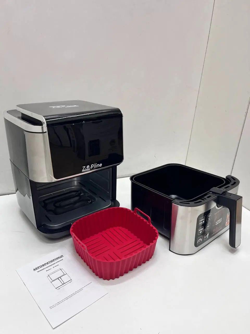 Аэрофритюрница Zepline ZP-00339 4200 Вт с двумя тенами 14 программ с антипригарным покрытием и грилем 13 л Черно-серый (opt-105423) Аэрофритюрница Zepline ZP-00339 4200 Вт с двумя тенами 14 программ с антипригарным покрытием и грилем 13 л Черно-серый (opt-105423)