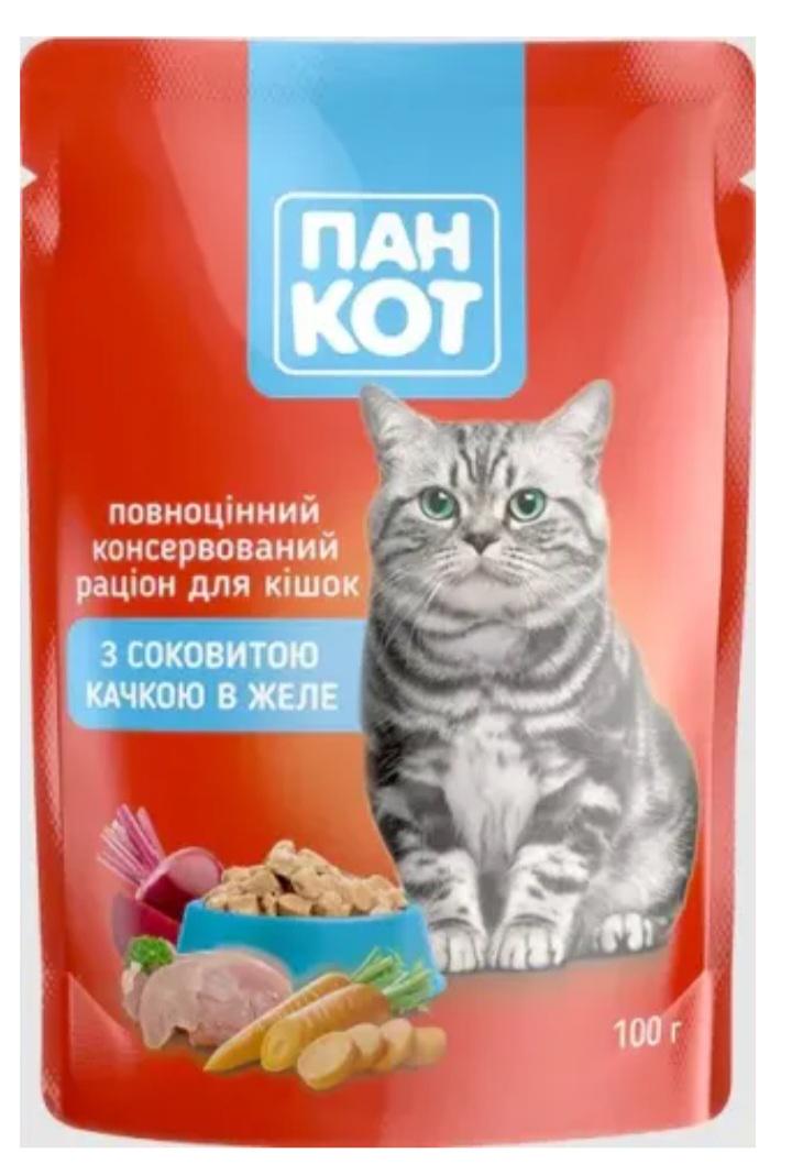 Корм для кошек Пан Кот утка в желе пауч 100 г по 24 шт. (30) Корм для кошек Пан Кот утка в желе пауч 100 г по 24 шт. (30)