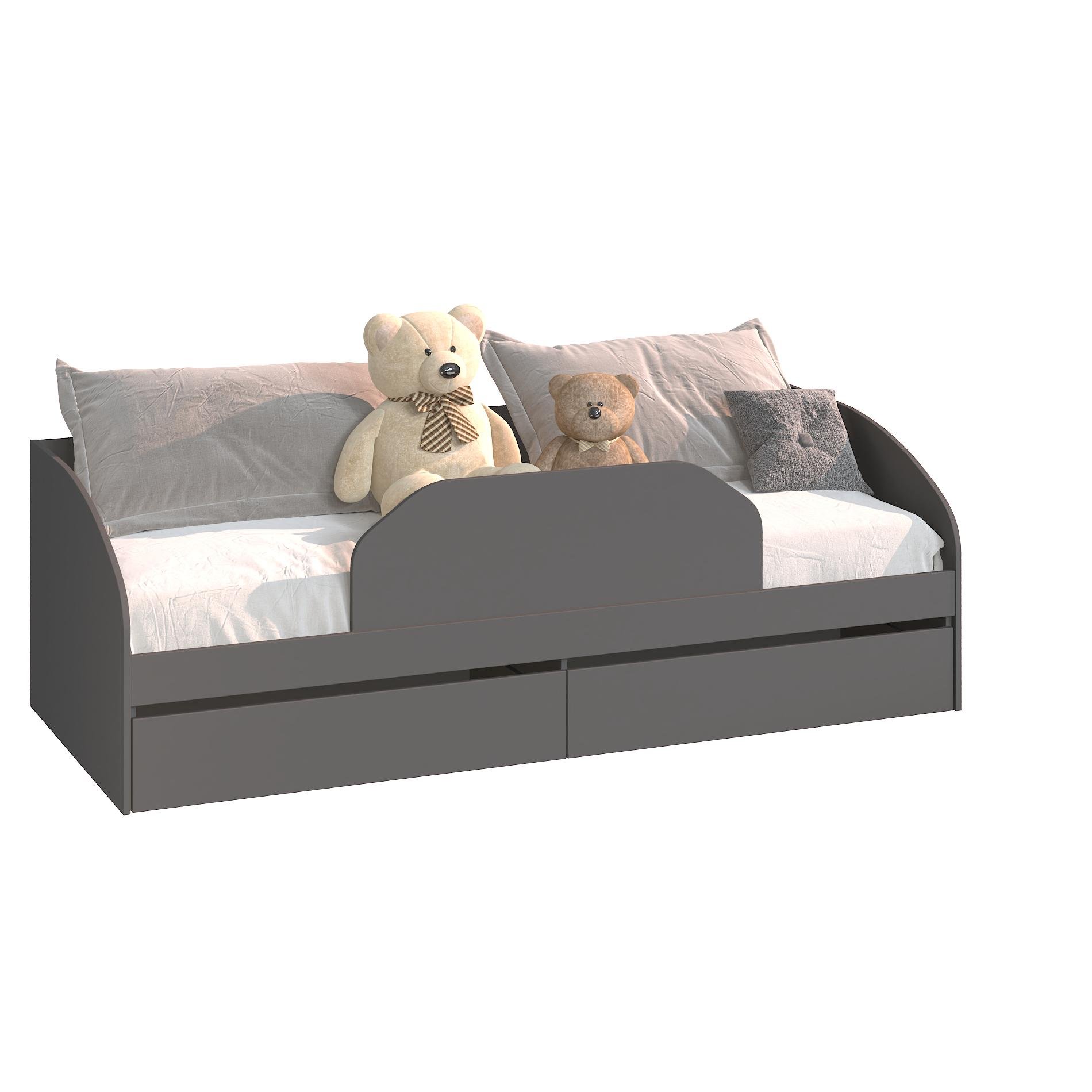 Кровать детская с ящиками Мастер Форм Брайт 835x2032x600 мм спальное место 800х2000 мм Антрацитовый (32225) Кровать детская с ящиками Мастер Форм Брайт 835x2032x600 мм спальное место 800х2000 мм Антрацитовый (32225)