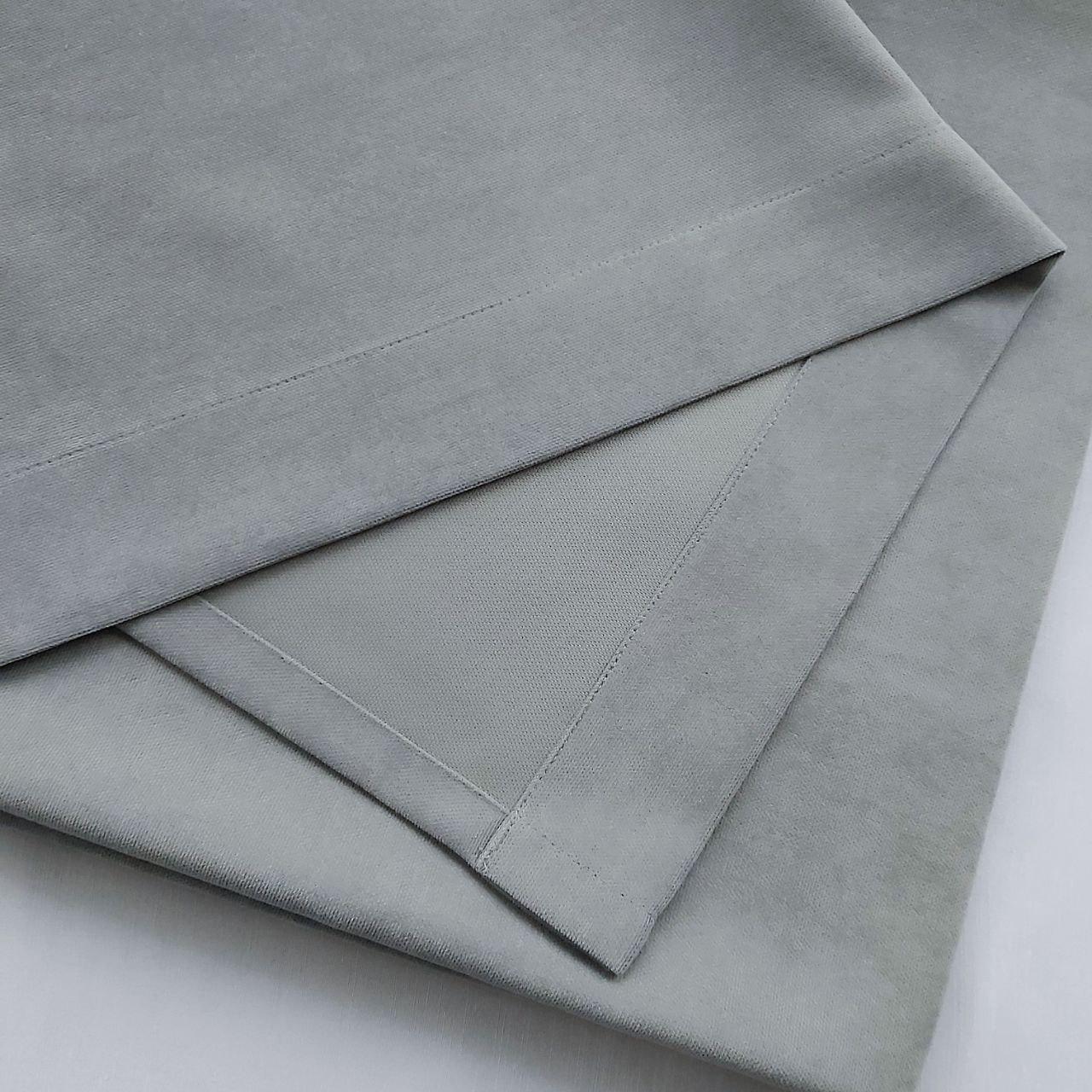 Шторы на тесьме микровелюр 150x250 см 2 шт. Серо-голубой (402525-МТ2/150) - фото 4 Шторы на тесьме микровелюр 150x250 см 2 шт. Серо-голубой (402525-МТ2/150) - фото 4