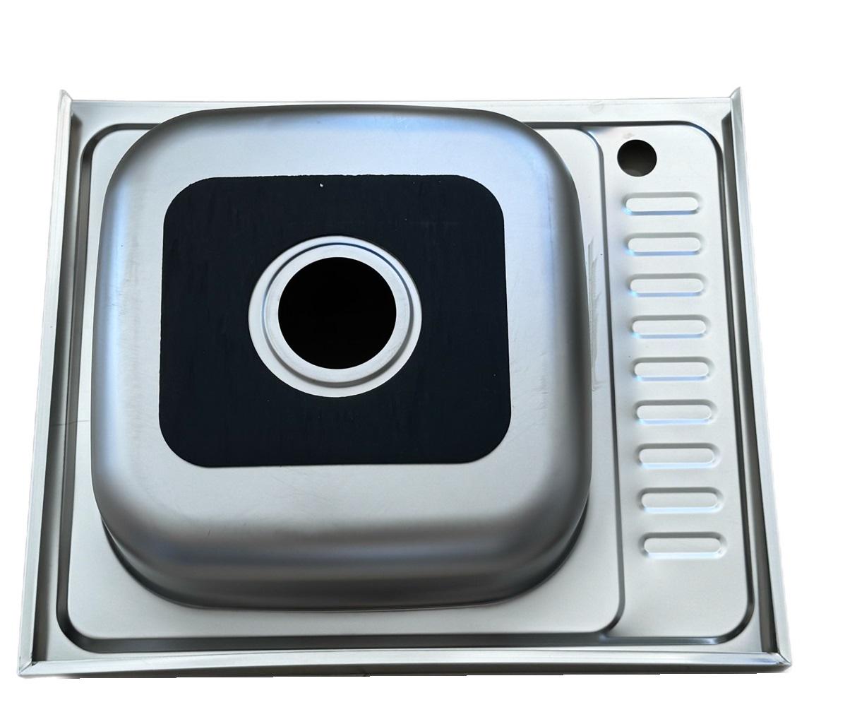 Мойка нержавейка накладная Rico левая матовая 0,6 мм 500х600х160 мм (RC5060L-06-160E) - фото 5