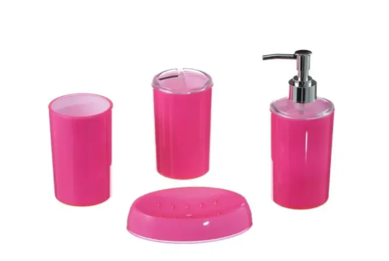 Набор аксессуаров для ванной комнаты Stenson H12210 Глянец 4 предмета Pink (bf64b2da)