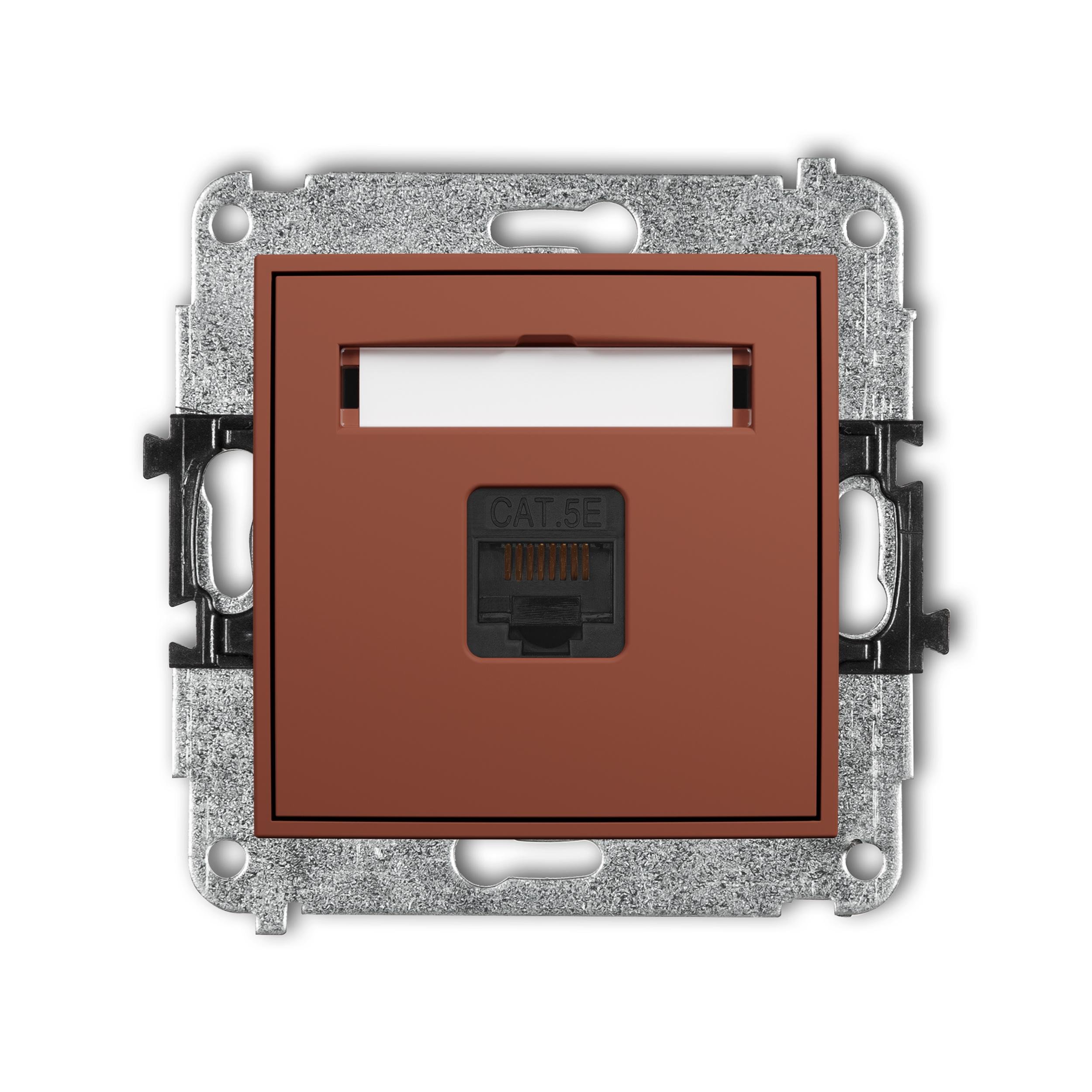 Розетка комп'ютерна Karlik Mini RJ45 cat 5E Теракотовий (63MGK-1)