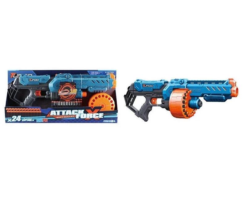 Автомат Turbo 24 м’які патрони/барабан на 18 патронів 53 см Blue (140683)