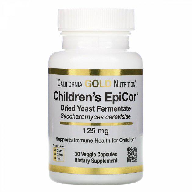 Добавка Калифорния Gold Nutrition Children's EpiCor 125 мг 30 растительных капсул (CGN-01570)