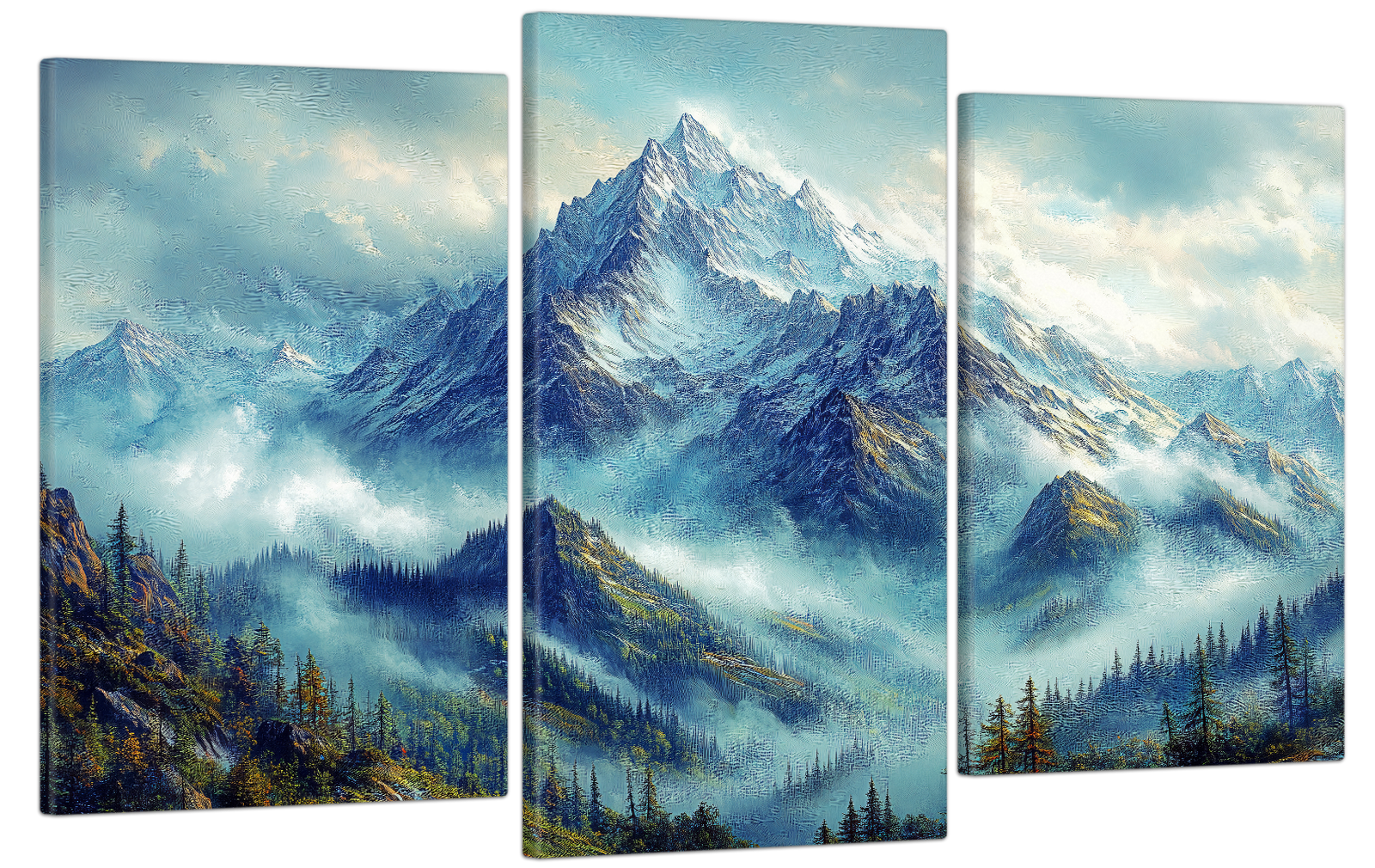 Картина на холсте МАКО вершины гор в тумане 53x100 см (MK30534)