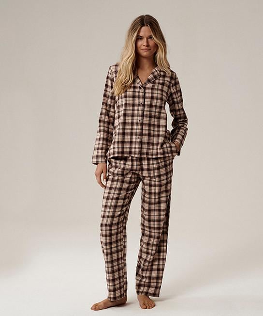 Пижама женская Atlantic NLP-505 рубашка/брюки фланелевая в клетку S Коричневый (2802477717) Пижама женская Atlantic NLP-505 рубашка/брюки фланелевая в клетку S Коричневый (2802477717)